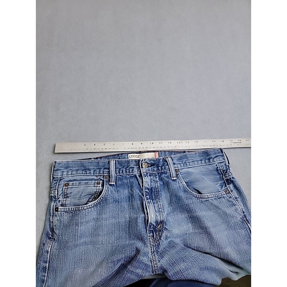 Vintage‎ Levis 569 Jeans Mens 34x30 (36x29) Loose Baggy Straight Distressed Blue - Picture 7 of 14